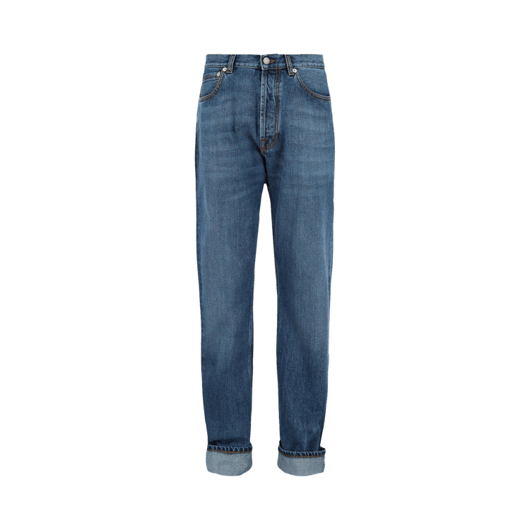 Alexander McQueen Turn Up Jeans "Blue Washed"