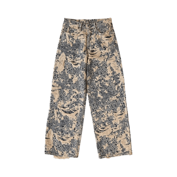 Acne Studios 1981 Fit Denim Distressed Monogram Jeans "Mid Blue"