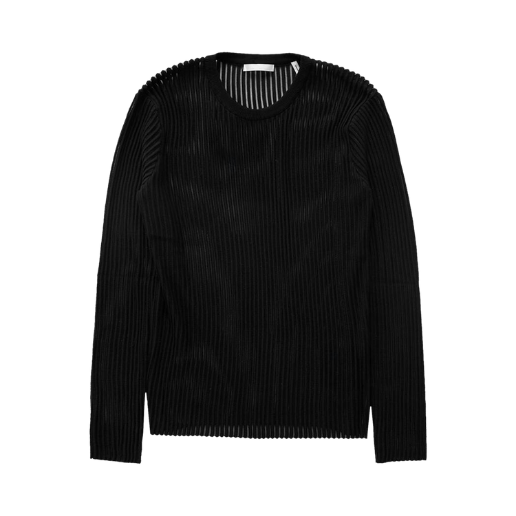 Helmut Lang Shadow Striped Mesh Sweater "Black"