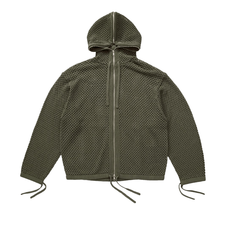 Kenzo Mesh Full Zip Hoodie "Khaki"
