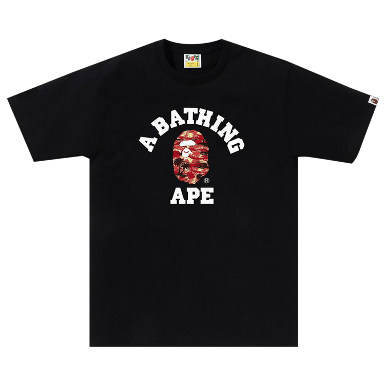 BAPE Palm Tree Camo College Tee "Black/Red"