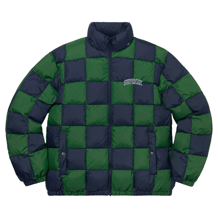 Supreme Checkerboard Puffy Jacket "Navy"