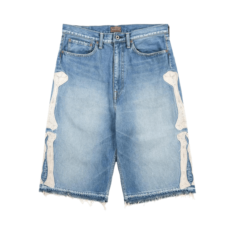 Kapital Denim 5 Pocket Shorts (Bone) "Blue"