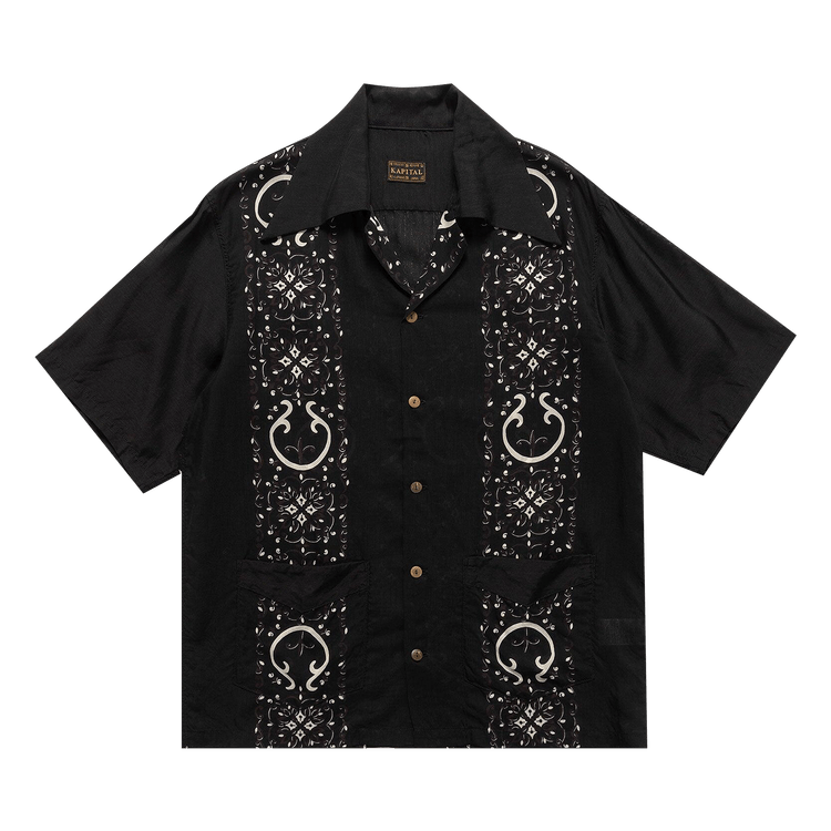 Kapital Silk Rayon Havananaja Drizzle Cuba Shirt "Black"