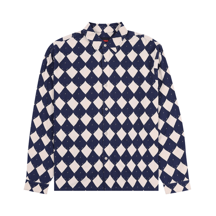 Pleasures Diamond Button Down "Navy"