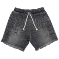 Satoshi Nakamoto Denim Moto Shorts "Black Denim"