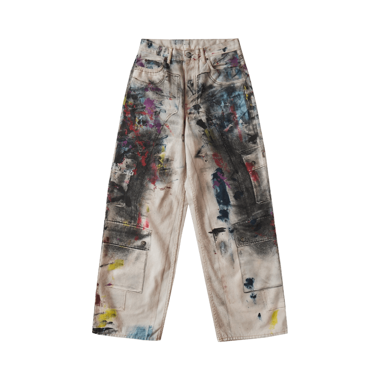Acne Studios 1981 Baggy Fit Jeans "White/Multicolor"