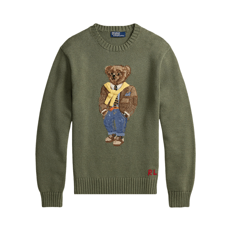 Polo Ralph Lauren Long-Sleeve Hudson Valley Bear Sweater "Lovette Heather"