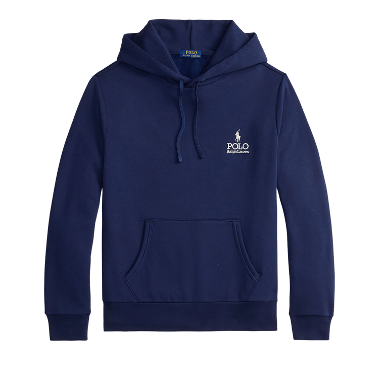 Polo Ralph Lauren Long-Sleeve Seasonal Fleece Graphic Polo Chest Logo Hooded Sweatshirt "Newport Navy"