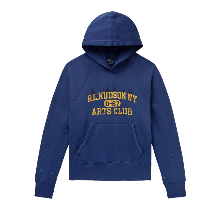 Polo Ralph Lauren Long-Sleeve Vintage Fleece Graphic Printed Arts Club Hoodie "Fresh Water"