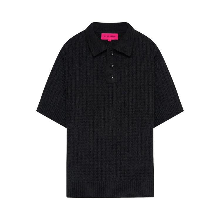 The Elder Statesman Nora Lite Check Polo "Black"