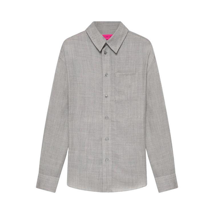 The Elder Statesman Pashmina Big Shirt "Silver"