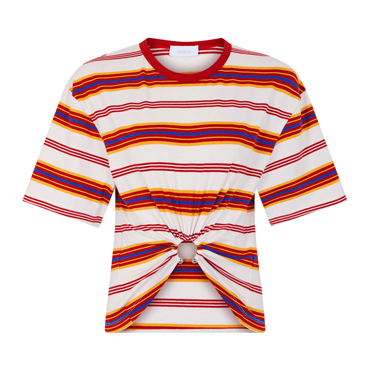 Rabanne Gestreiftes T-Shirt "Stripes Cream/Orange"