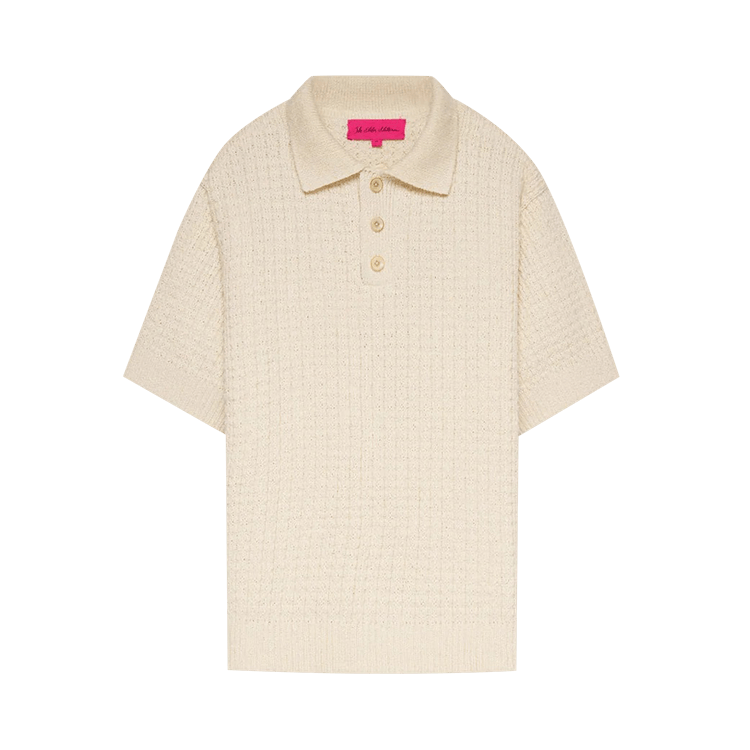 The Elder Statesman Nora Lite Check Polo "Natural"