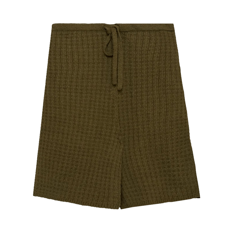 The Elder Statesman Nora Lite Check Ball Short "Kelp"