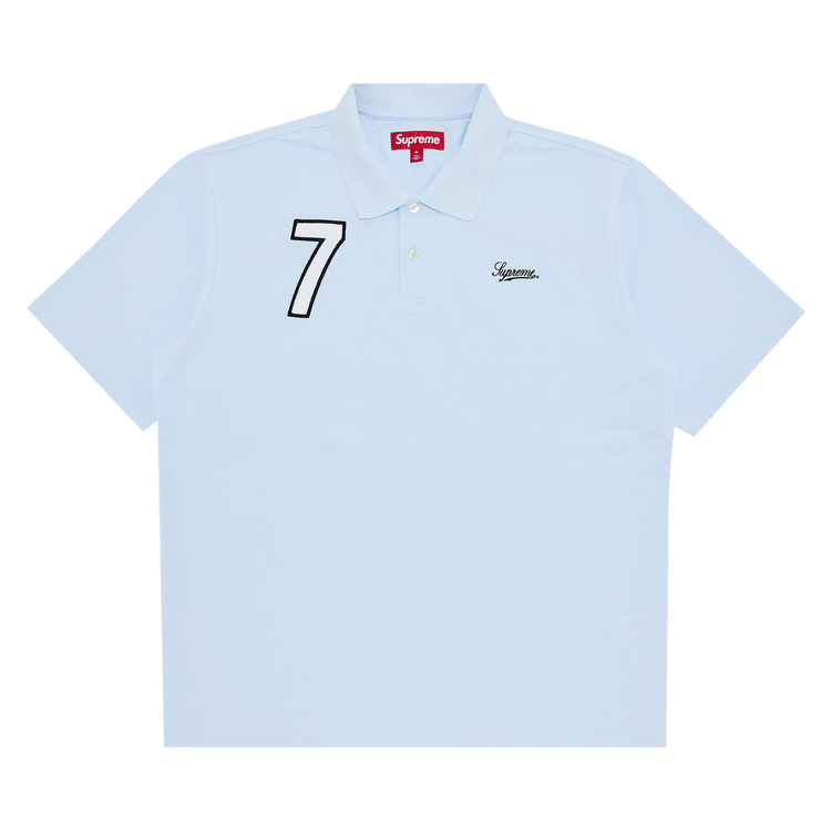 Supreme Cursive Polo "Light Blue"