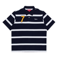 Supreme Cursive Polo "Navy Stripe"