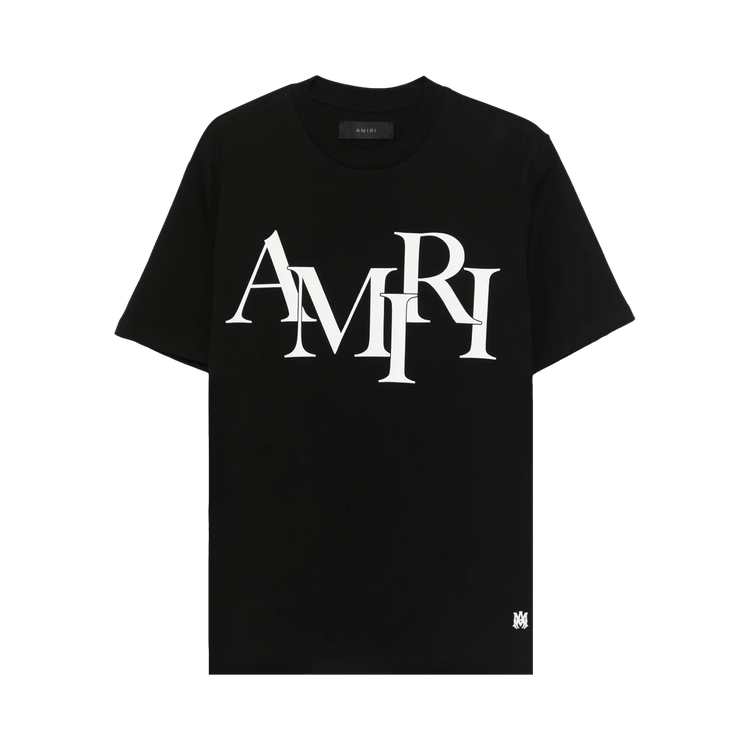 Amiri Staggered Logo Tee "Black"