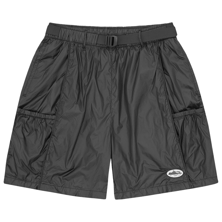 Corteiz Alcatraz Nylon Patch Shorts "Black"