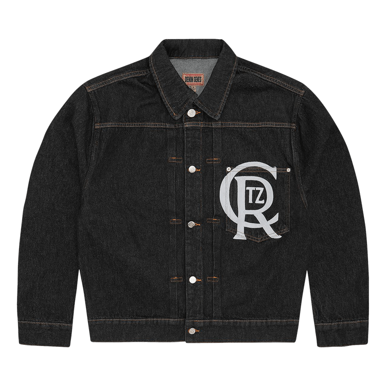 Corteiz Crest Chainstitch Denim Trucker "Washed Black"