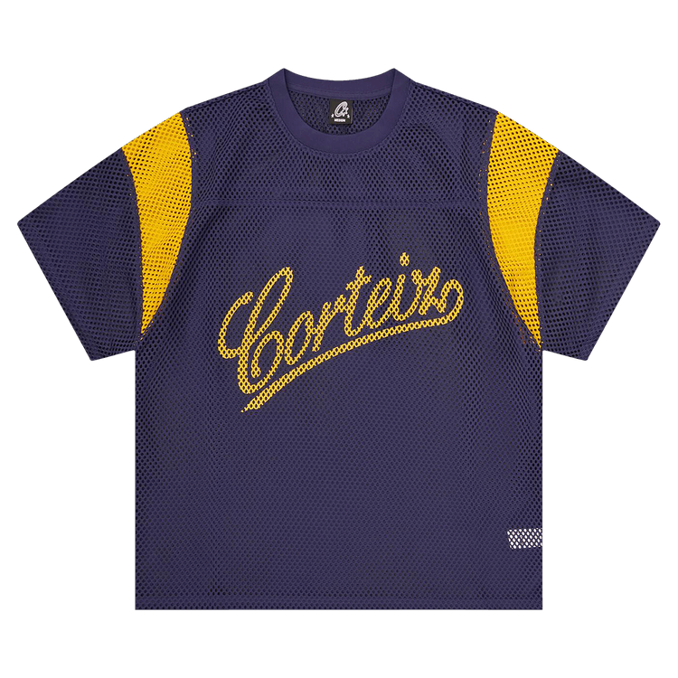 Corteiz Open Mesh Panel Jersey "Navy/Yellow"