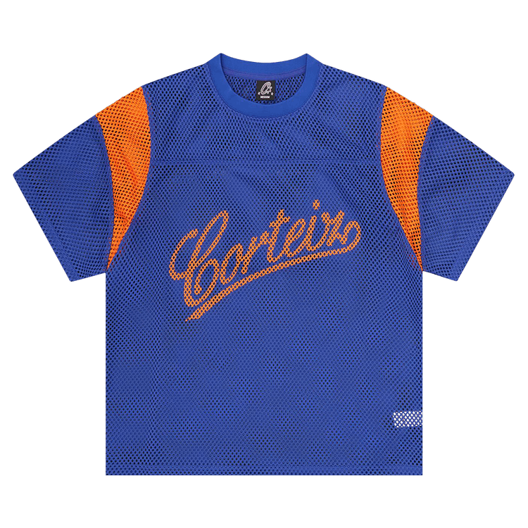 Corteiz Open Mesh Panel Jersey "Blue/Orange"