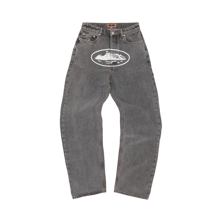 Corteiz Island Baggy Jeans "Light Grey"