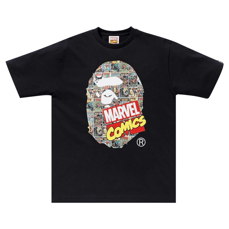 BAPE x Marvel Comics Ape Head Tee "Black"