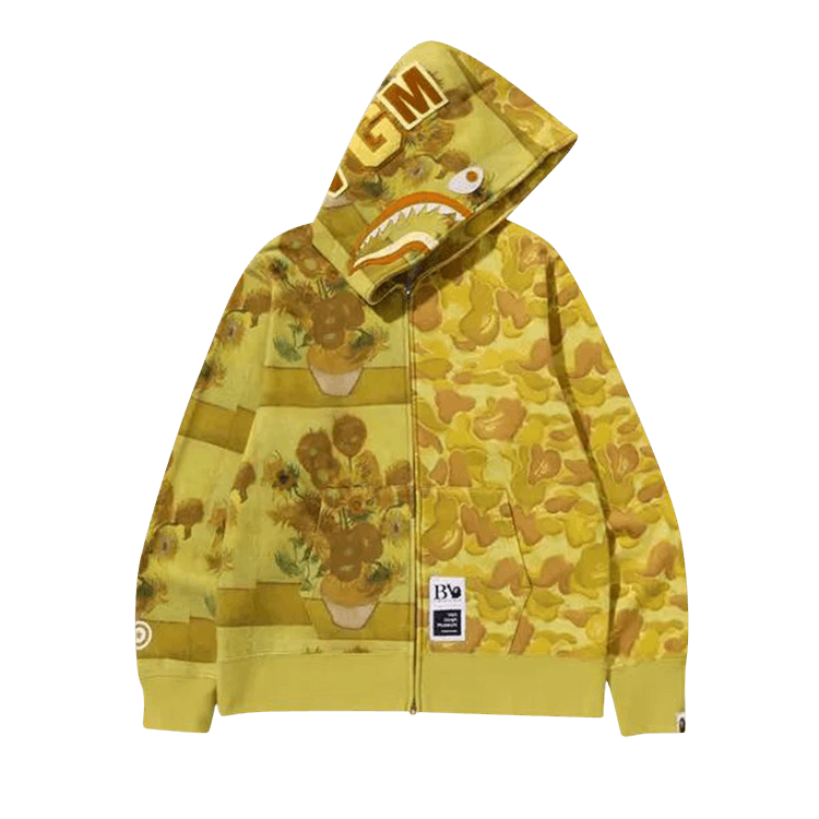 BAPE x Van Gogh Museum Shark Full Zip Hoodie "Yellow"