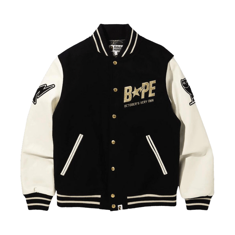 BAPE x OVO Varsity Jacket "Black"