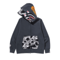BAPE 1st Camo Shark Full Zip Double Hoodie "Grey"