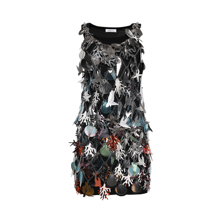 Rabanne Robe Short Dress "Silver"