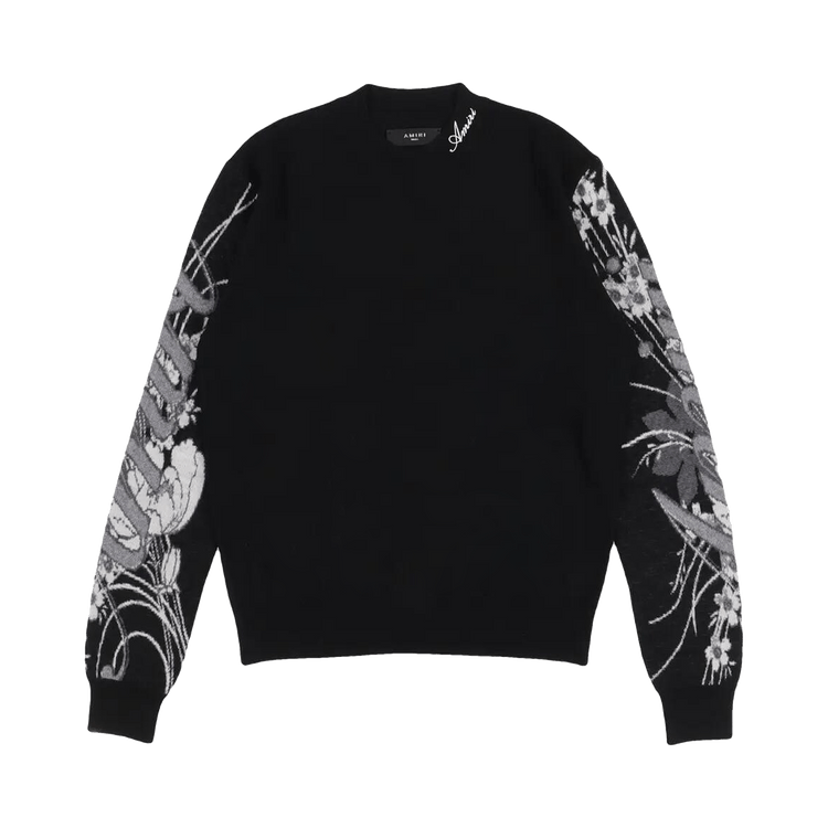 Amiri Floral Arm Print Long-Sleeve T-Shirt "Black"