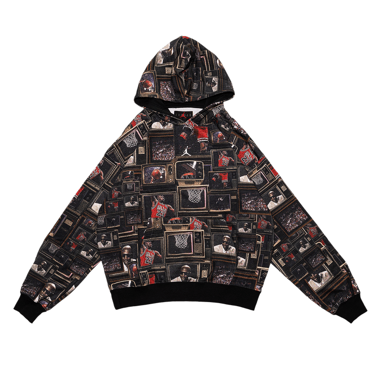 Air Jordan Brooklyn Fleece Printed Pullover Hoodie "Black/Sail"
