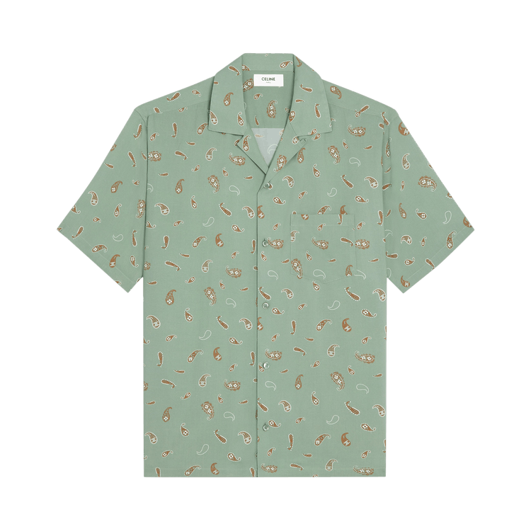 CELINE Bowling Shirt "Sage/Cream/Tobacco"
