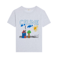 CELINE Regular T-Shirt "Pale Grey/Multicolor"