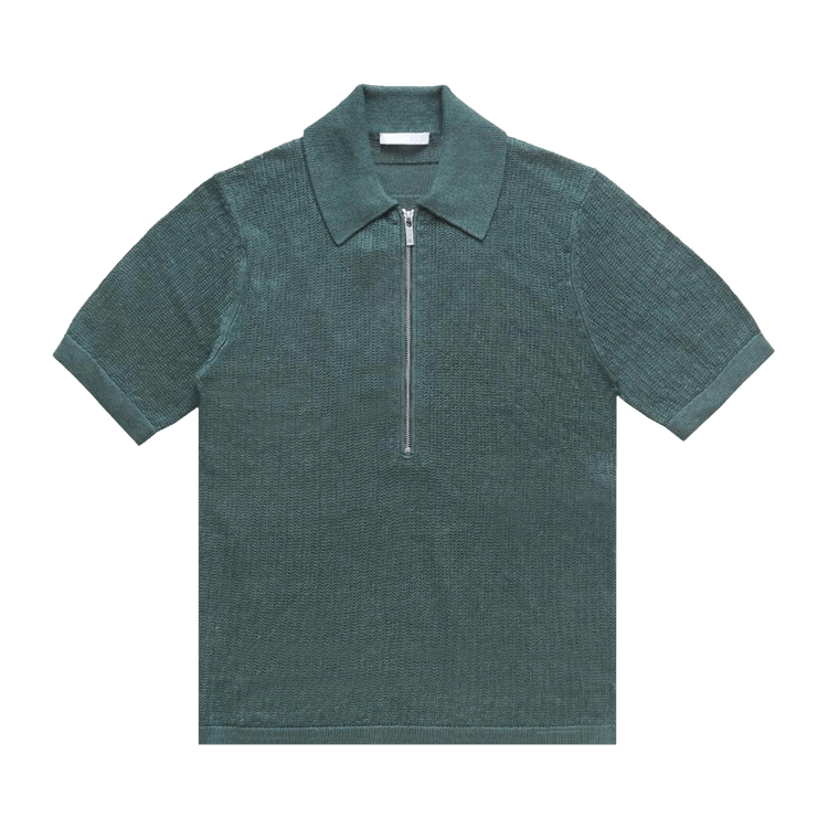 Helmut Lang Short-Sleeve Zip Polo "Green"