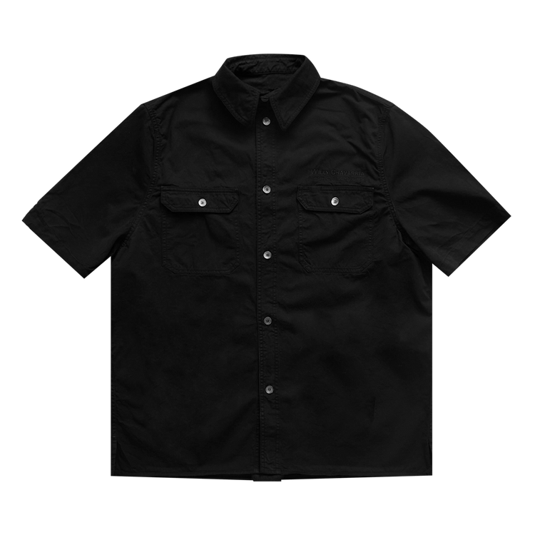 Willy Chavarria Short-Sleeve Corcoran Work Shirt "Black"