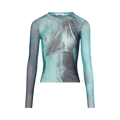 Jean Paul Gaultier Water Printed Long-Sleeve Top "Indigo/Vintage Blue"