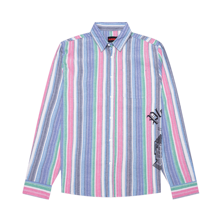 Pleasures Chapel Long-Sleeve Button Up Shirt "Blue"