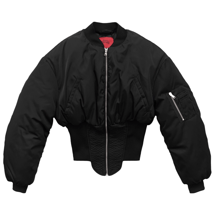 Dilara Findikoglu Corseted Regeneration Bomber Jacket "Black"