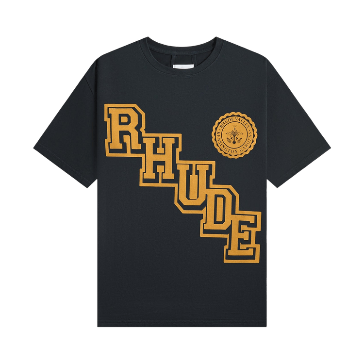 Rhude Collegiate Crest Tee "Vintage Black"