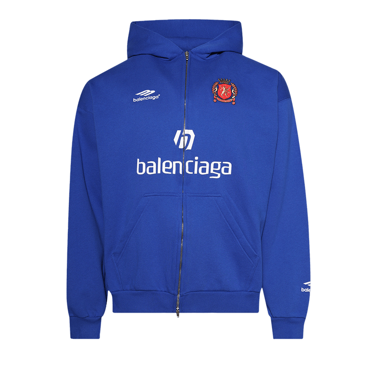 Balenciaga Logo Zip-Up Hoodie "Blue"