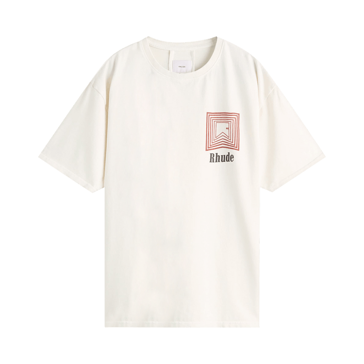 Rhude Chevron Logo Repeat Tee "Vintage White"