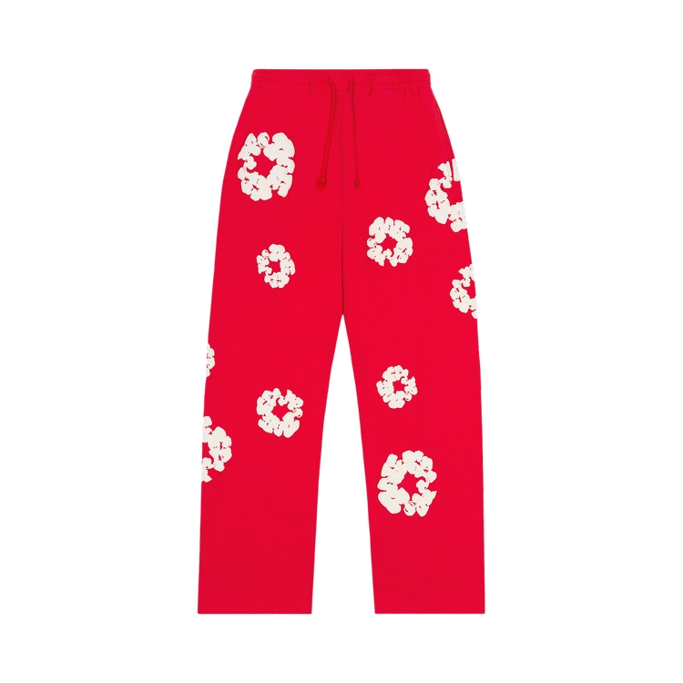 Denim Tears Cotton Wreath Baggy Sweatpants "Red"