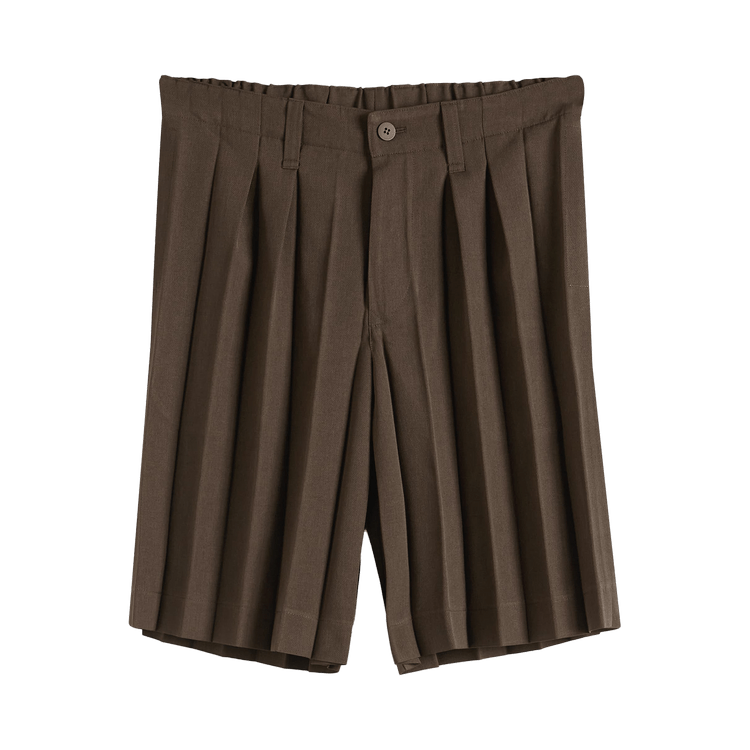 Homme Plissé Issey Miyake Edge Ensemble Shorts "Dark Brown"