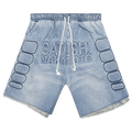Satoshi Nakamoto Denim Moto Shorts "Blue Denim"