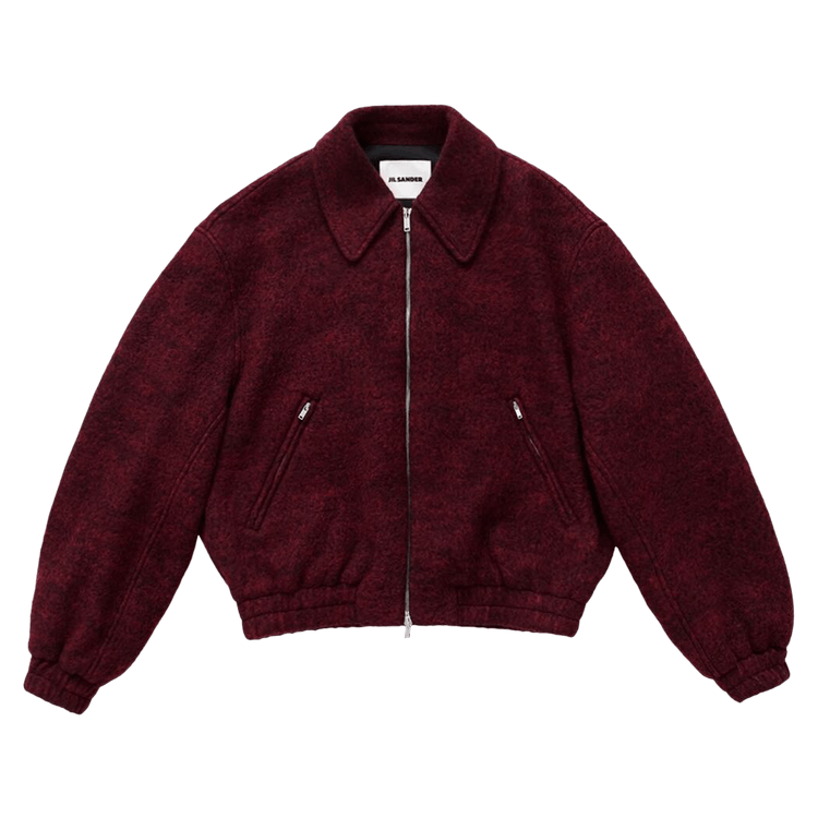 Jil Sander Felted Wool Aviator Bomber Jacket "Peach Opal"