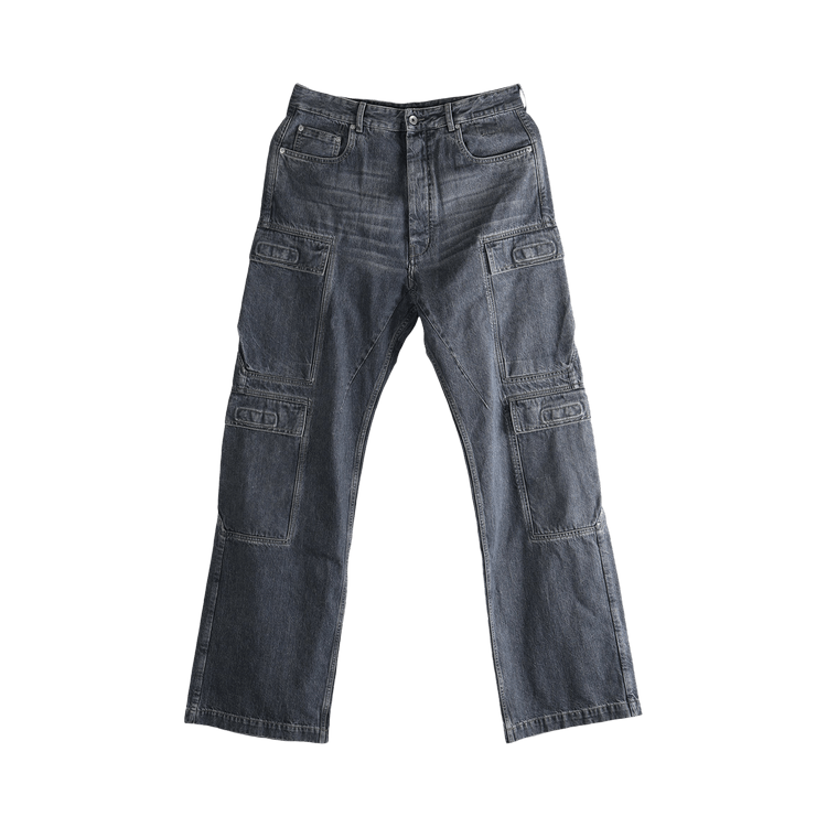 Rick Owens Denim Double Cargo Jeans "Washed Grey"