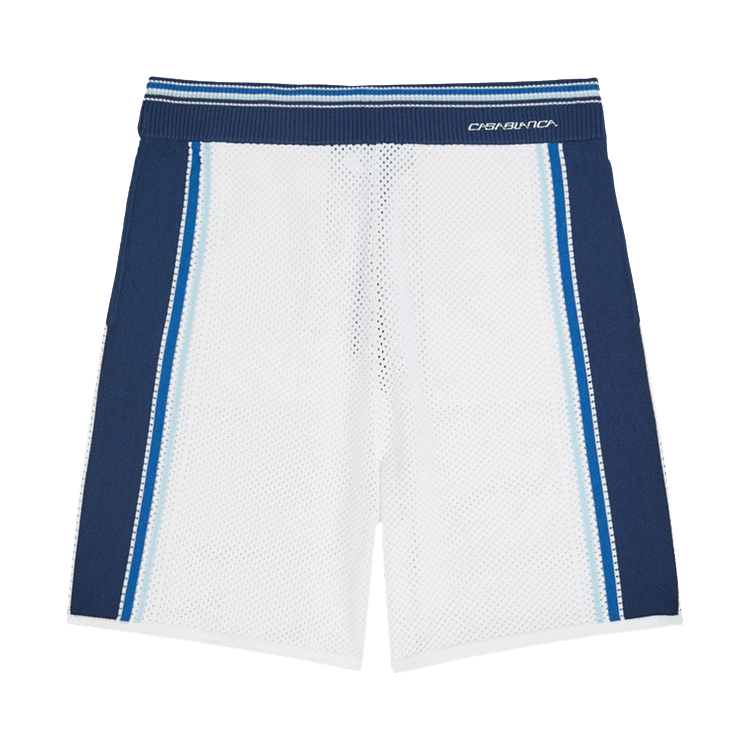 Casablanca Mesh Stripe Shorts "White"